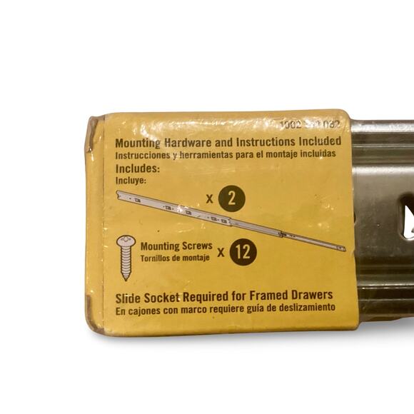 1 Pair 18 in. Full Extension Side Mount Ball Bearing Drawer Slide Set - Picture 6 of 6